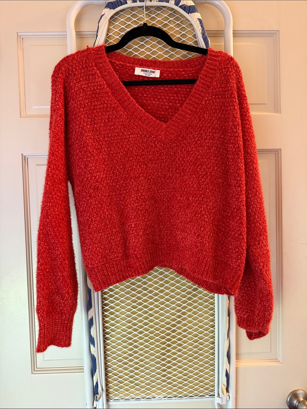 Double Zero Red V-Neck Cozy Knit Sweater